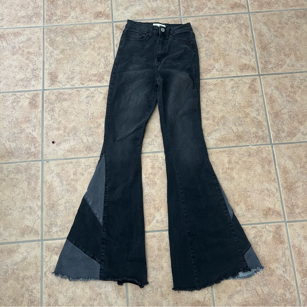 YMI Black and Gray Flare Jeans